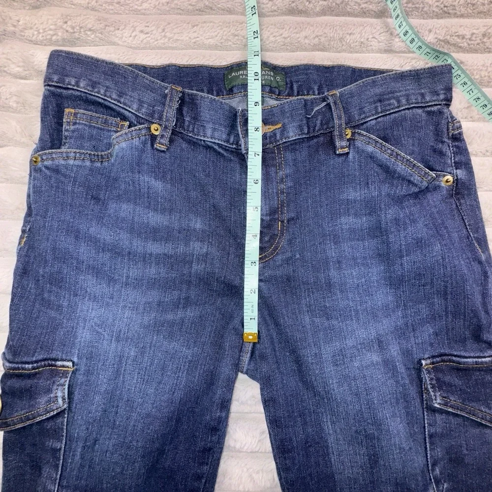 Lauren Jean Co Ralph Lauren Jeans 8 Petite Multi Pockets‎ Denim Stretch Cargo